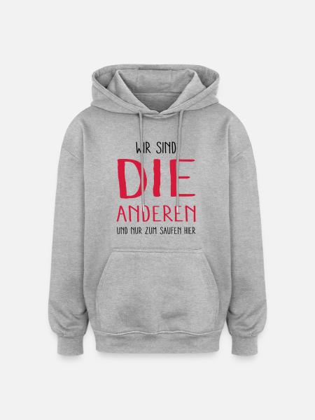 die anderen - Oversized Unisex Hoodie - Grau meliert