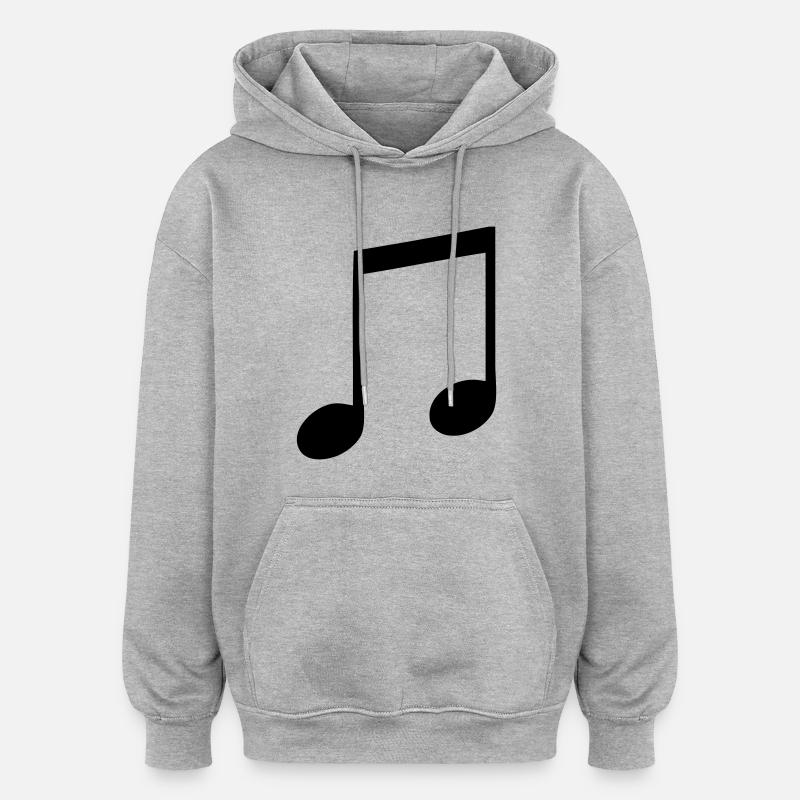 music - Sweat à capuche oversize unisexe - gris chiné