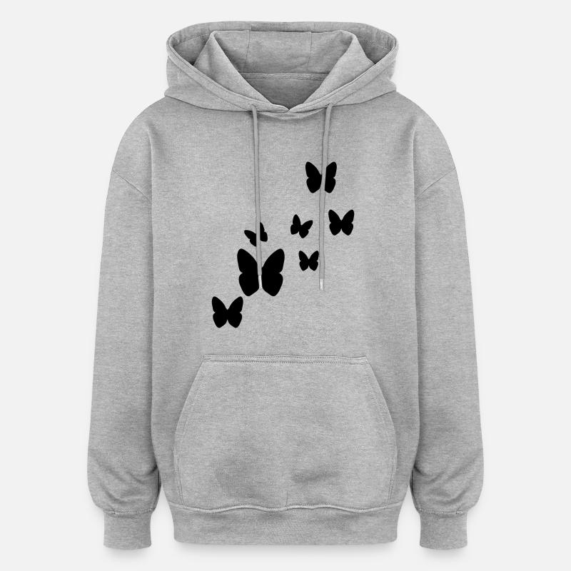 butterflies butterfly - Sweat à capuche oversize unisexe - gris chiné