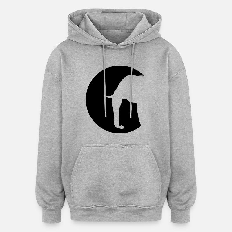 Elefant - Oversized Unisex Hoodie - Grau meliert