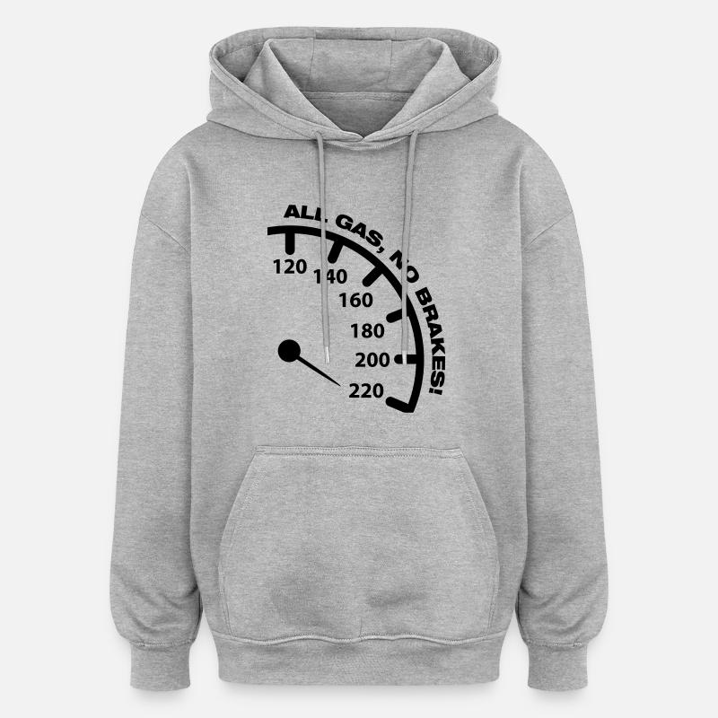 all_gas_no_brakes_f1 - Sweat à capuche oversize unisexe - gris chiné
