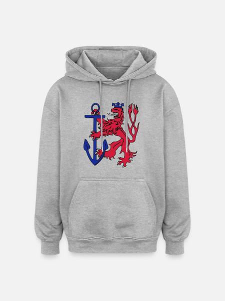 Düsseldorfer Löwe - Oversized Unisex Hoodie - Grau meliert