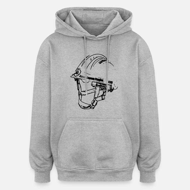 Casque Pompier JSP - Sweat à capuche oversize unisexe - gris chiné