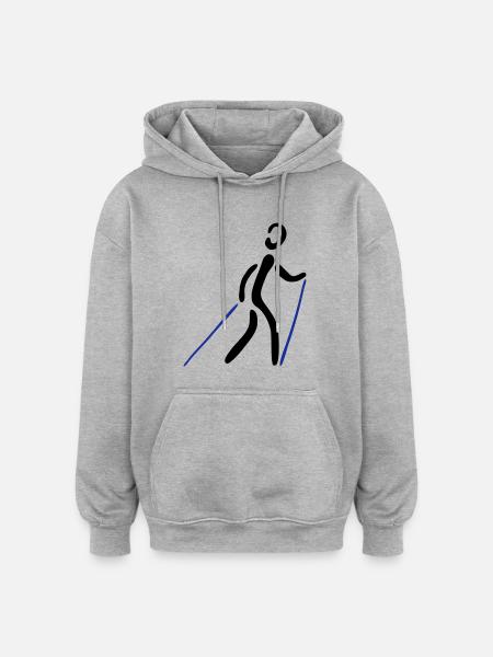 Nordic Walking 2C - Oversized Unisex Hoodie - heather grey