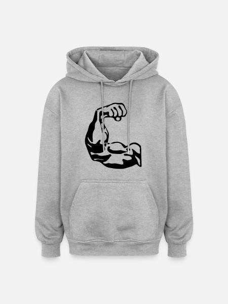 Biceps - Sweat à capuche oversize unisexe - gris chiné