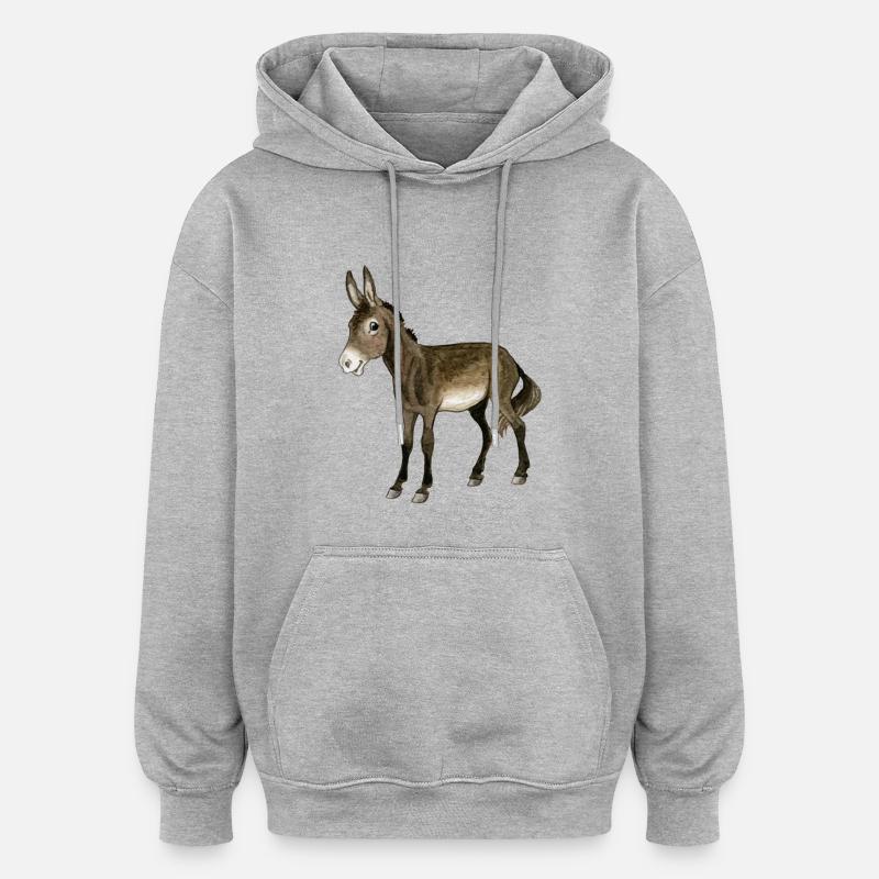 Esel - Oversized Unisex Hoodie - Grau meliert