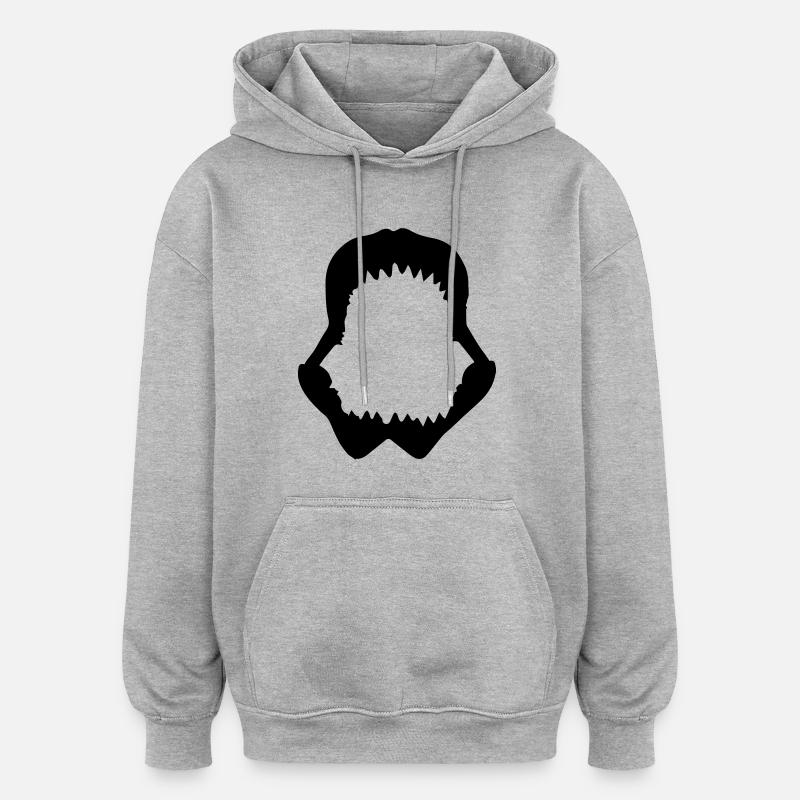 Machoire Requin - Sweat à capuche oversize unisexe - gris chiné