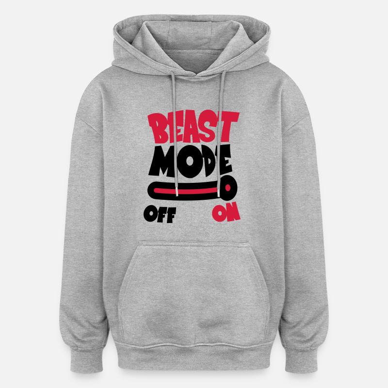 Beast Mode On - Sweat à capuche oversize unisexe - gris chiné