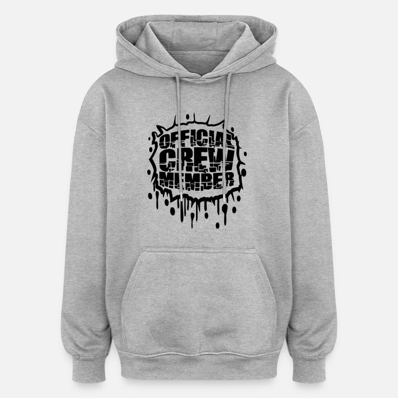 Équipage officiel membre Design Cool - Sweat à capuche oversize unisexe - gris chiné