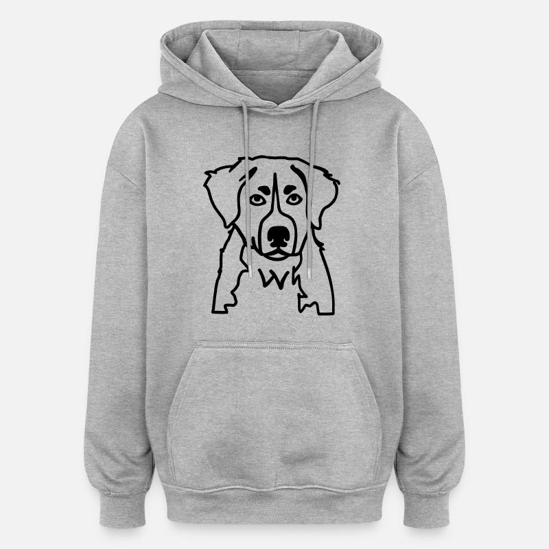 Berner Sennenhund - Oversized Unisex Hoodie - Grau meliert