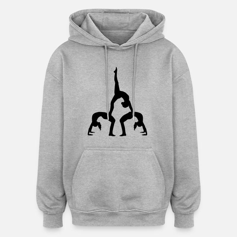 Acrobatie - Sweat à capuche oversize unisexe - gris chiné