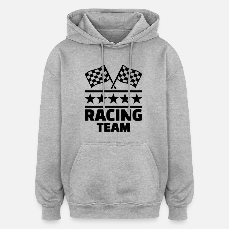 Racing team - Sweat à capuche oversize unisexe - gris chiné