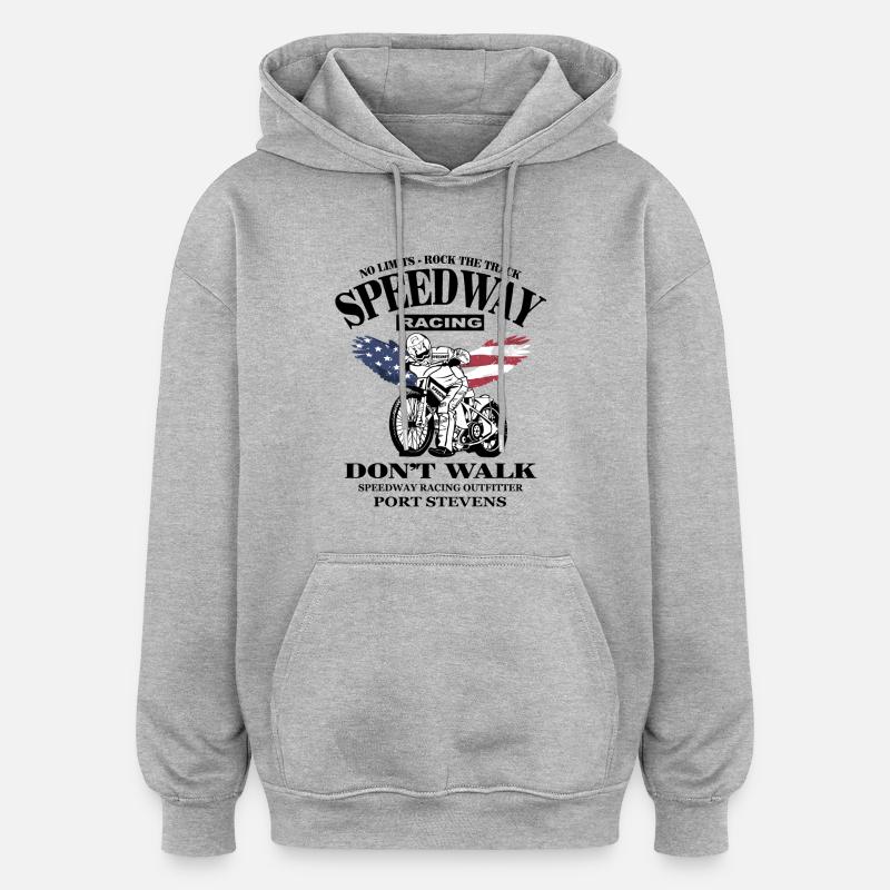 Speedway - Sweat à capuche oversize unisexe - gris chiné