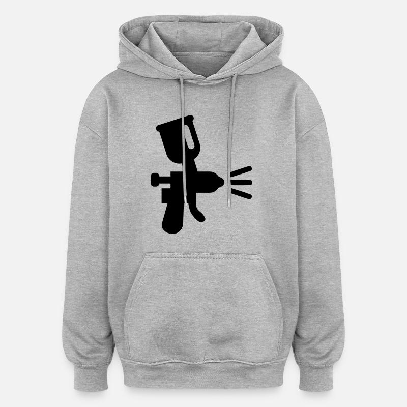 Laqueur - Sweat à capuche oversize unisexe - gris chiné