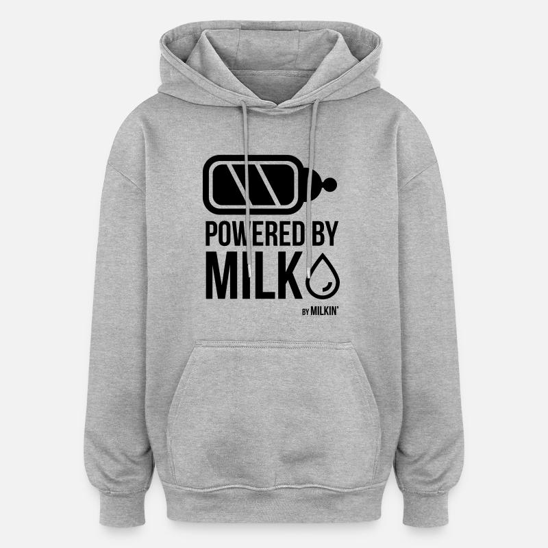 Milkin' - Bottle Power - Sweat à capuche oversize unisexe - gris chiné
