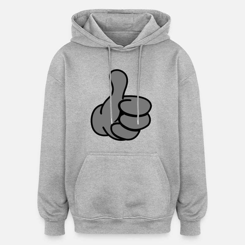 like_hand_02 - Sweat à capuche oversize unisexe - gris chiné