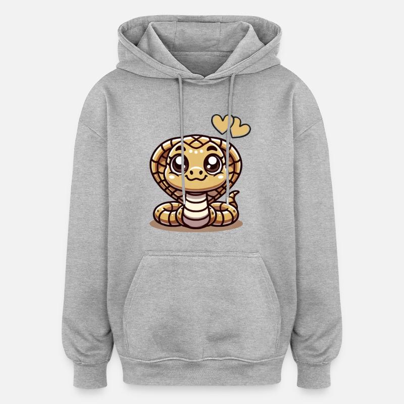 Bande dessinée Cobra Snake - Sweat à capuche oversize unisexe - gris chiné