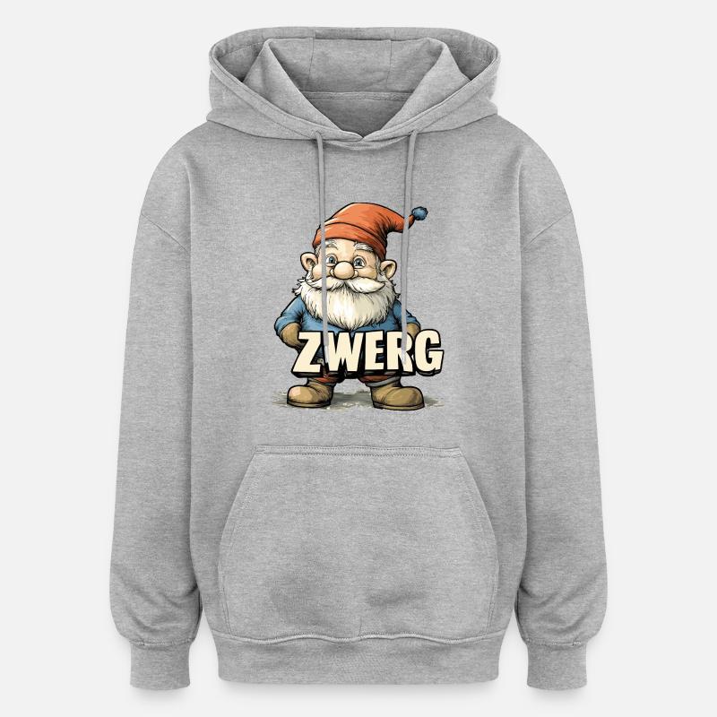 Nain de jardin - Sweat à capuche oversize unisexe - gris chiné