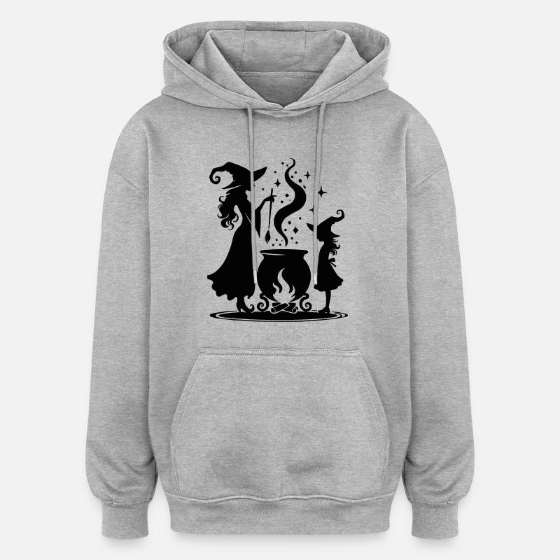 Chaudron de sorcière - Sweat à capuche oversize unisexe - gris chiné