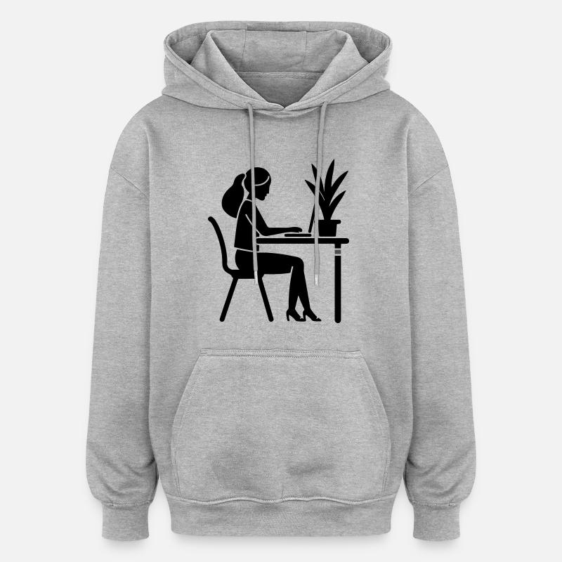 Learning, Studying, Working - Oversized Unisex Hoodie - heather grey