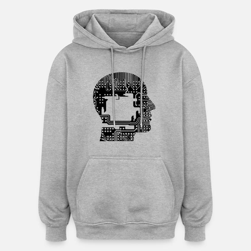 Chef de circuits - Sweat à capuche oversize unisexe - gris chiné