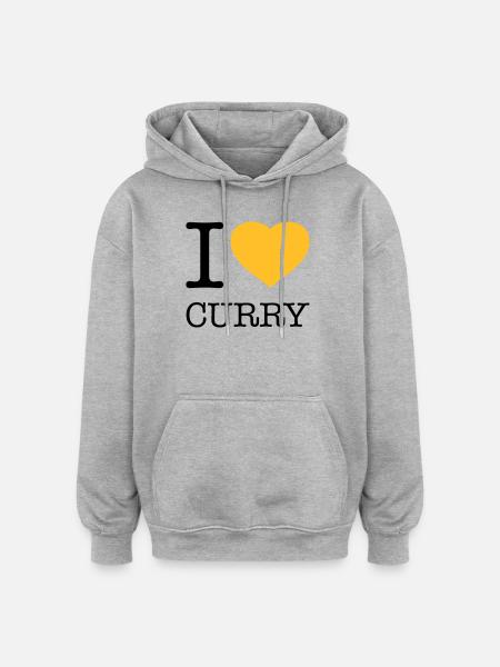 I LOVE CURRY - Oversized Unisex Hoodie - heather grey