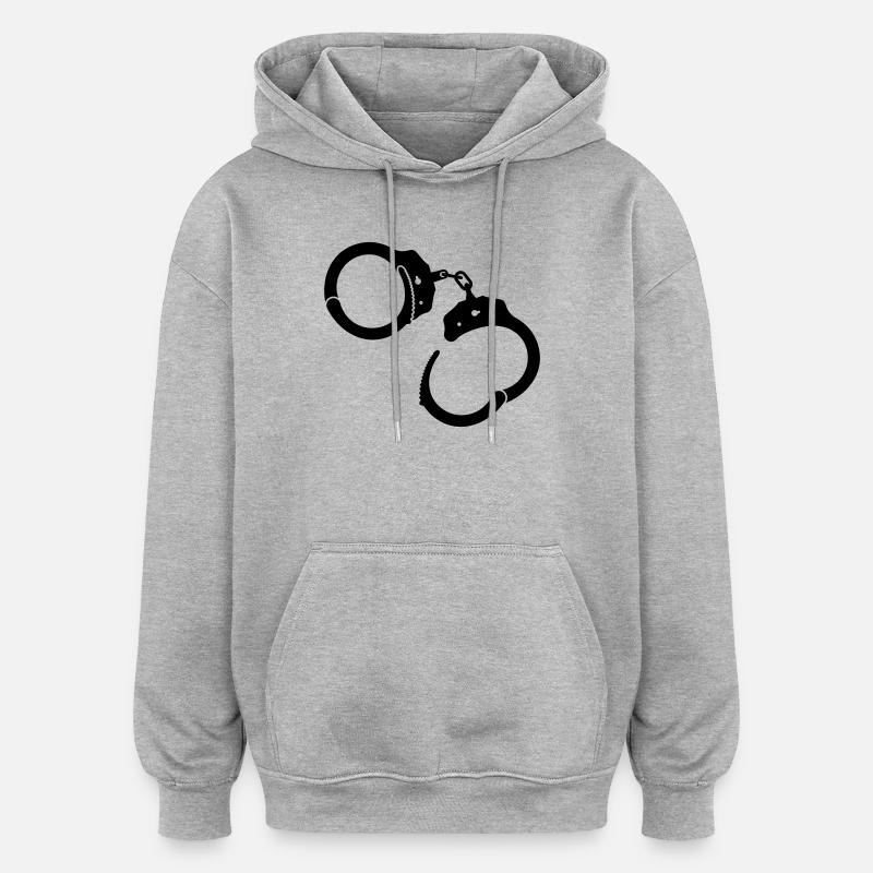 Menottes - Sweat à capuche oversize unisexe - gris chiné