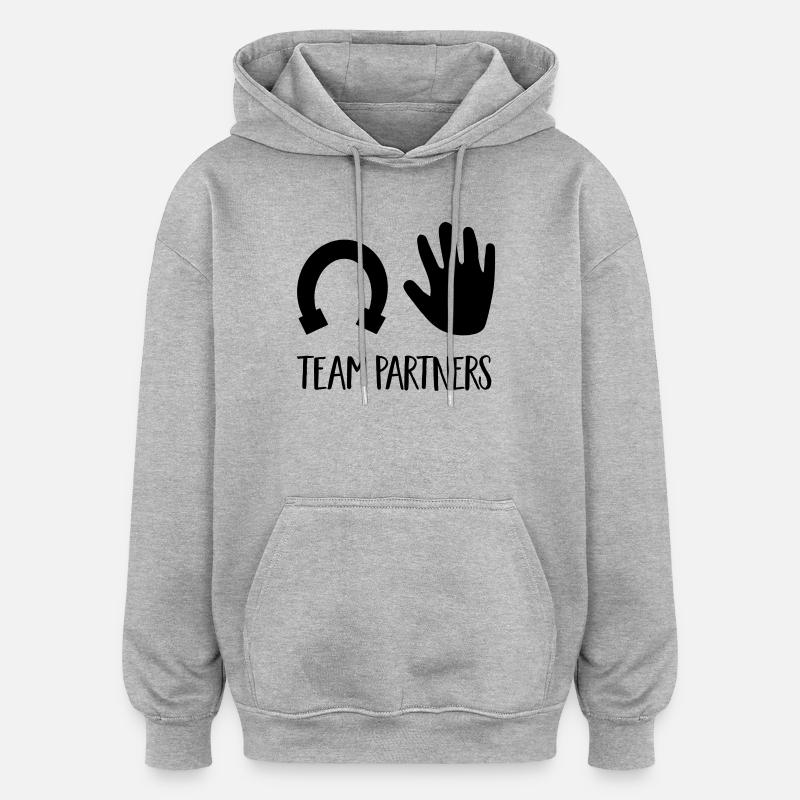 Pferd - Oversized Unisex Hoodie - Grau meliert
