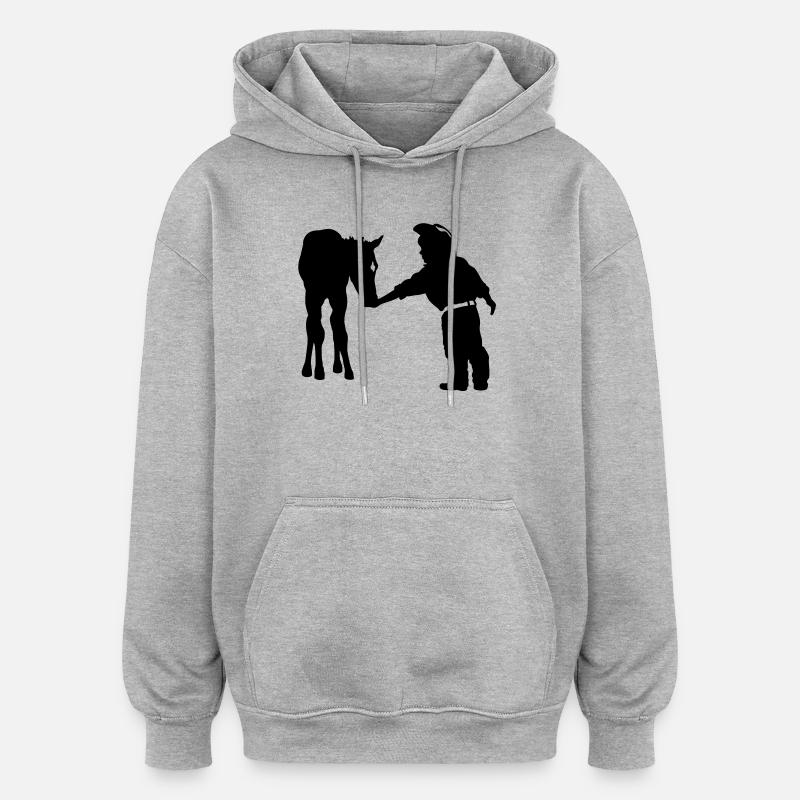 Cowboy - Sweat à capuche oversize unisexe - gris chiné