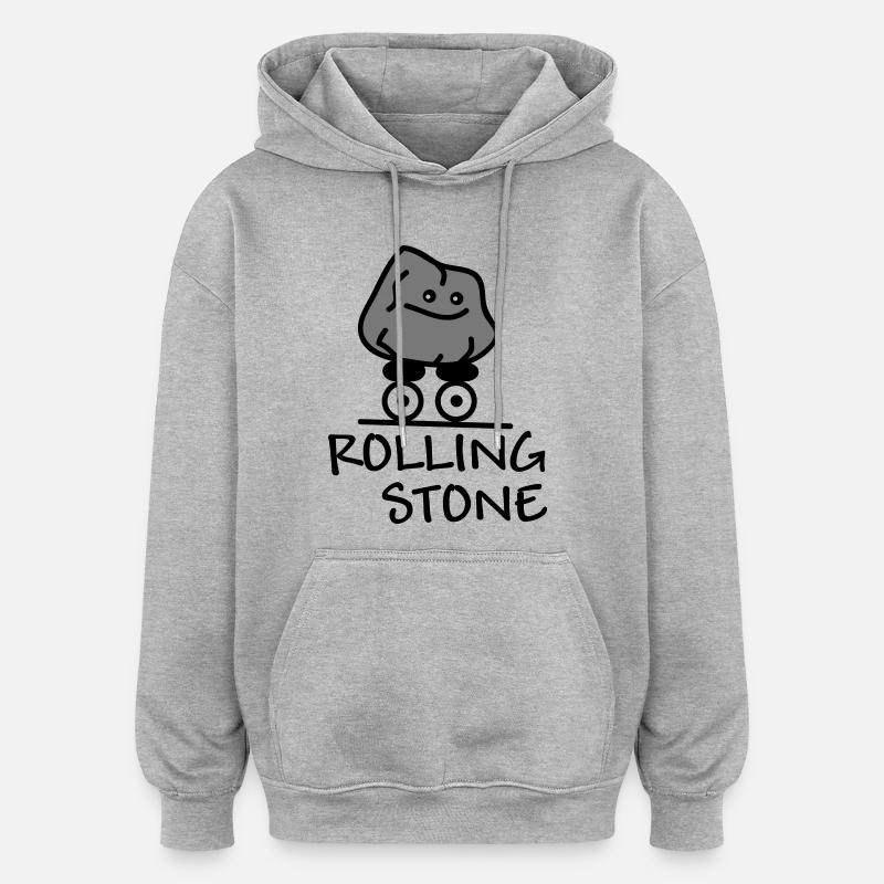 Rolling Stone - Sweat à capuche oversize unisexe - gris chiné