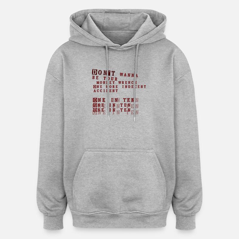 clé de singe - foo fighters - Sweat à capuche oversize unisexe - gris chiné