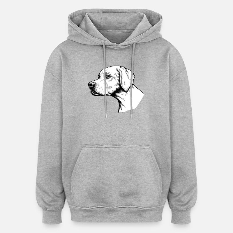 Pointer Portrait - Sweat à capuche oversize unisexe - gris chiné