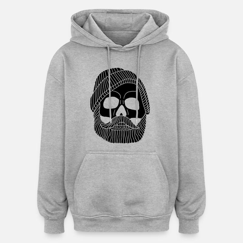Schädel eines schwarzen Fischers - Oversized Unisex Hoodie - Grau meliert