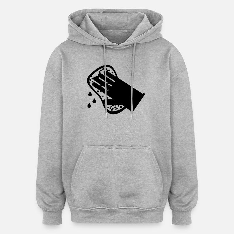 Lave-glace plus propre - Sweat à capuche oversize unisexe - gris chiné