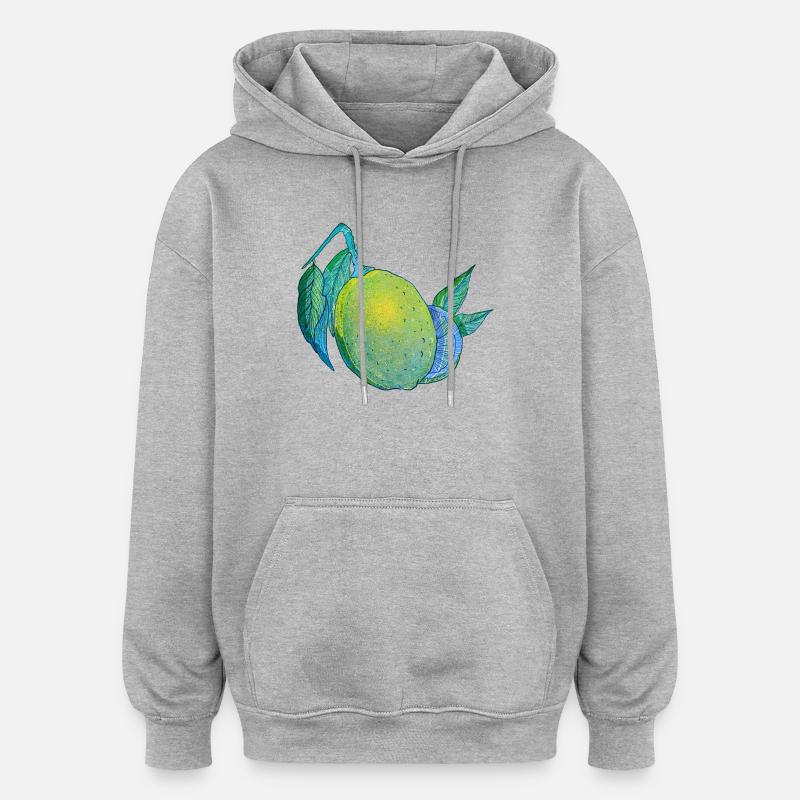 Aquarelle Lemon Magic - Sweat à capuche oversize unisexe - gris chiné