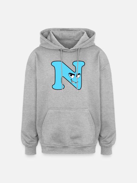 N - Oversized Unisex Hoodie - heather grey