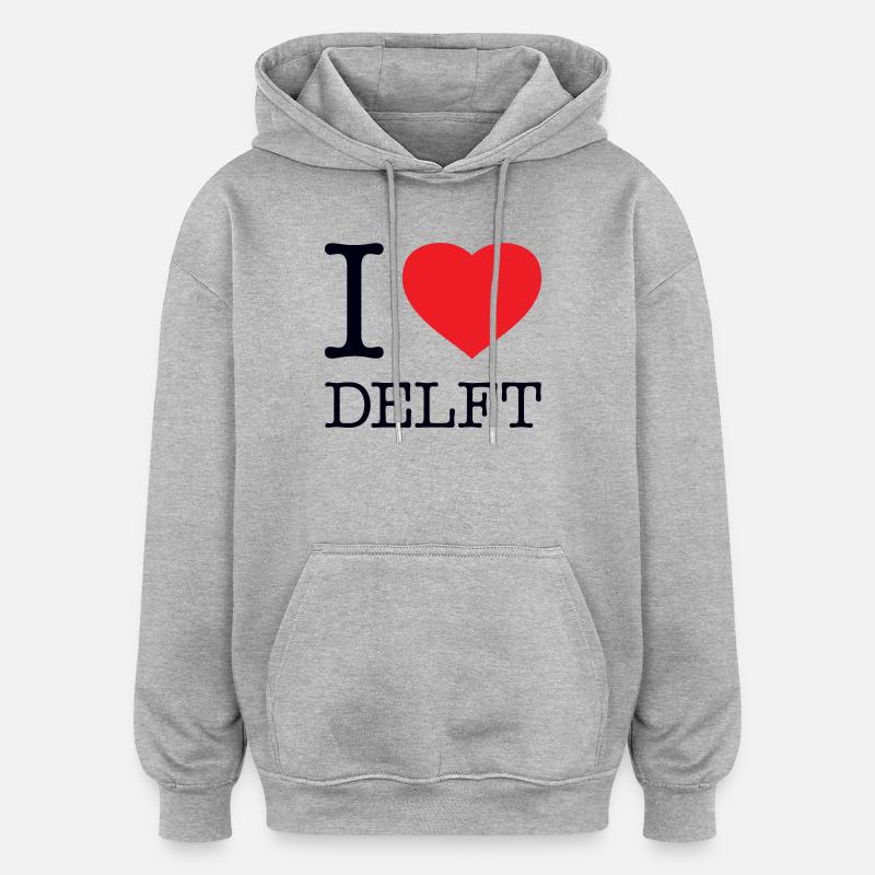 J’ADORE DELFT - Sweat à capuche oversize unisexe - gris chiné