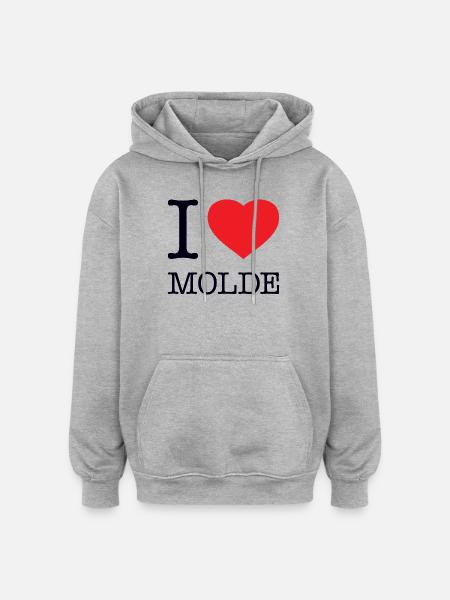 I LOVE MOLDE - Oversized Unisex Hoodie - Grau meliert