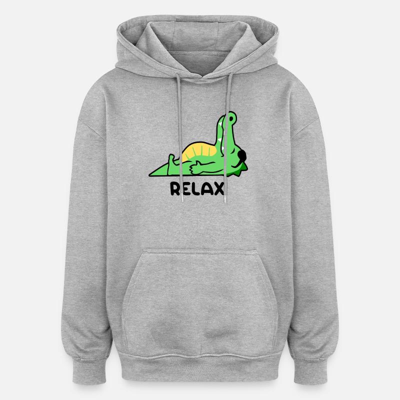 Crocodile relax - Sweat à capuche oversize unisexe - gris chiné