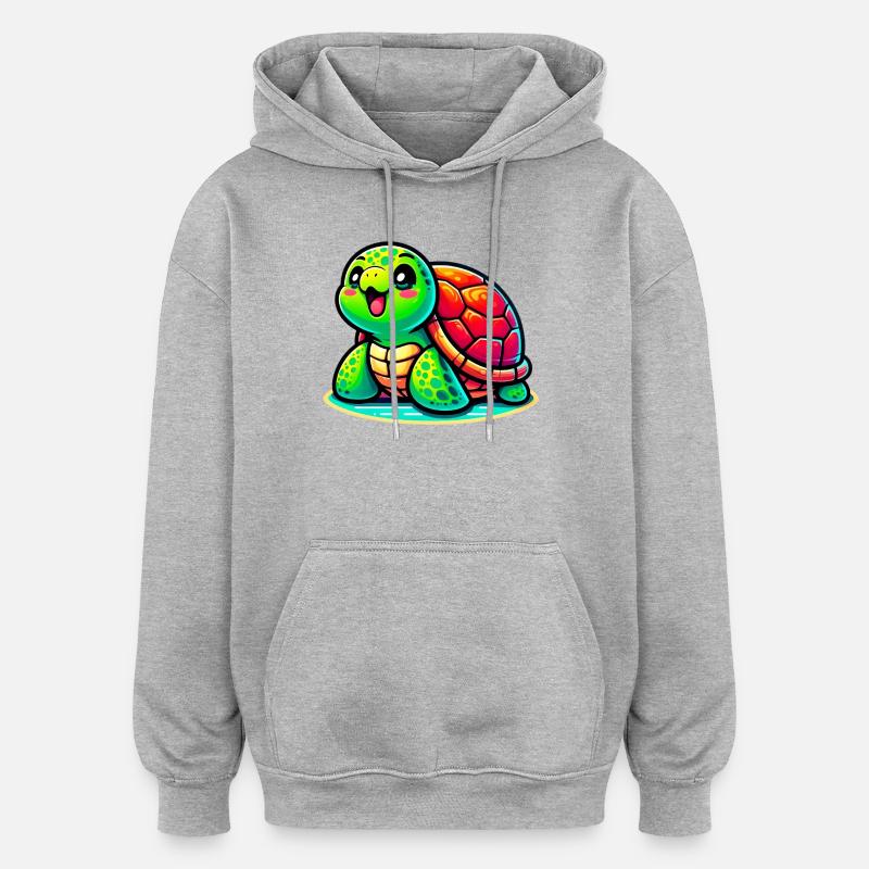 Schildkröte - Oversized Unisex Hoodie - Grau meliert