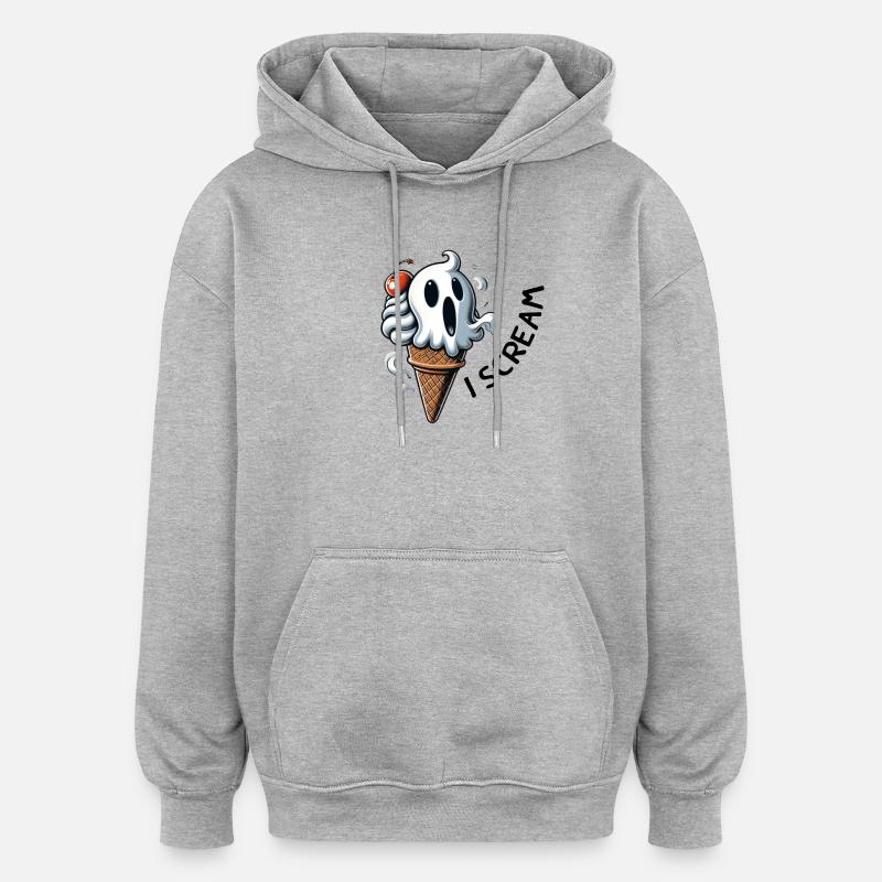 Je crie. Design d’été amusant - Sweat à capuche oversize unisexe - gris chiné