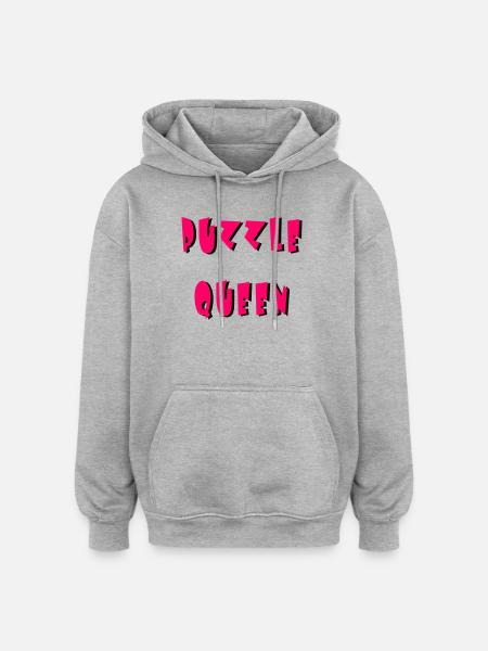 Puzzle Queen 2 - Oversized Unisex Hoodie - Grau meliert