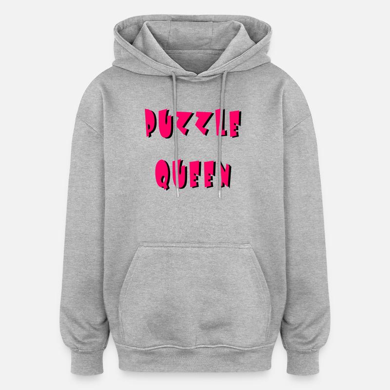 Puzzle Queen 2 - Oversized Unisex Hoodie - Grau meliert