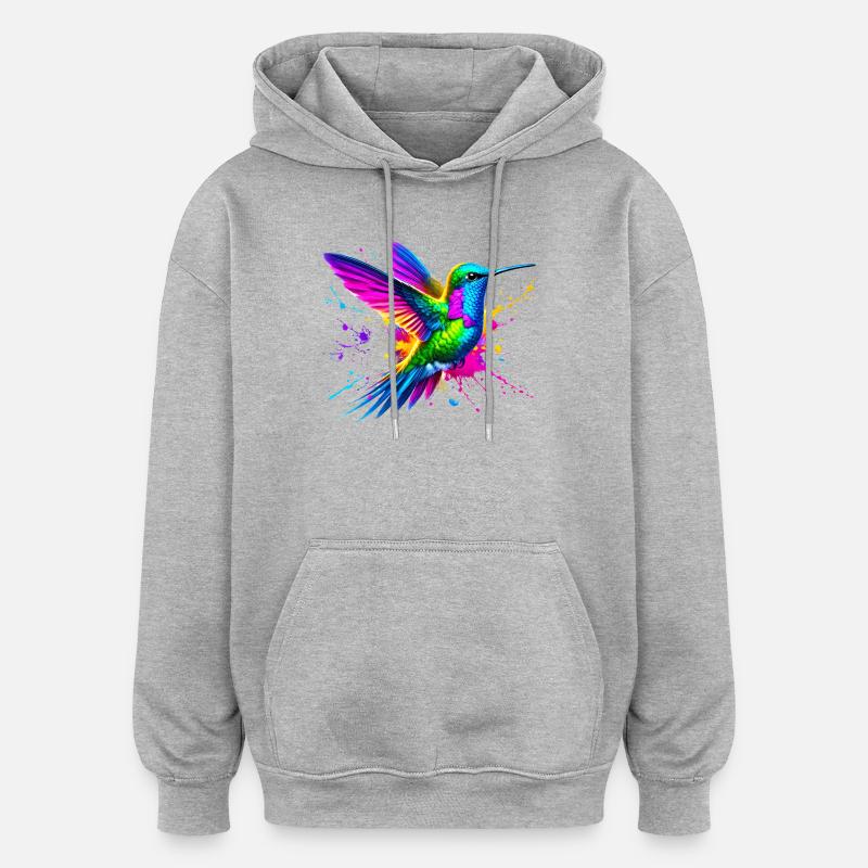 Colibri - Sweat à capuche oversize unisexe - gris chiné