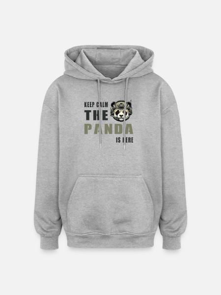 Tactical Panda – Keep Calm - Oversized Unisex Hoodie - heather grey