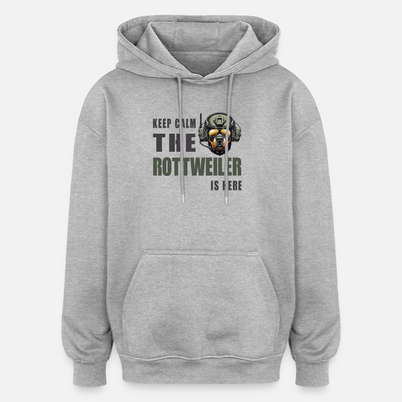 Rottweiler – Keep Calm Design - Oversized Unisex Hoodie - heather grey