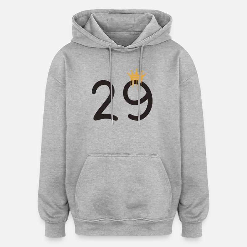 29 - Sweat à capuche oversize unisexe - gris chiné