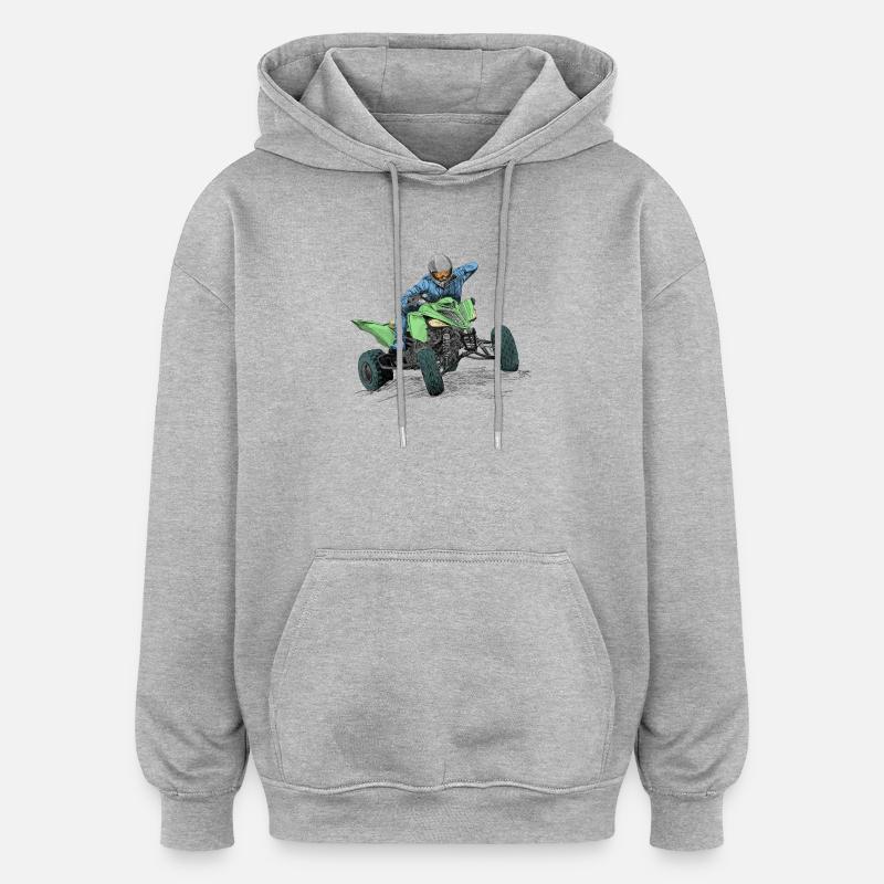 quad - Sweat à capuche oversize unisexe - gris chiné