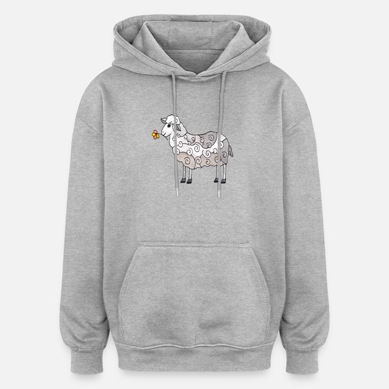 Mouton - Sweat à capuche oversize unisexe - gris chiné
