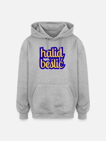 Halid Bešlić - Design in blue yellow - Oversized Unisex Hoodie - heather grey